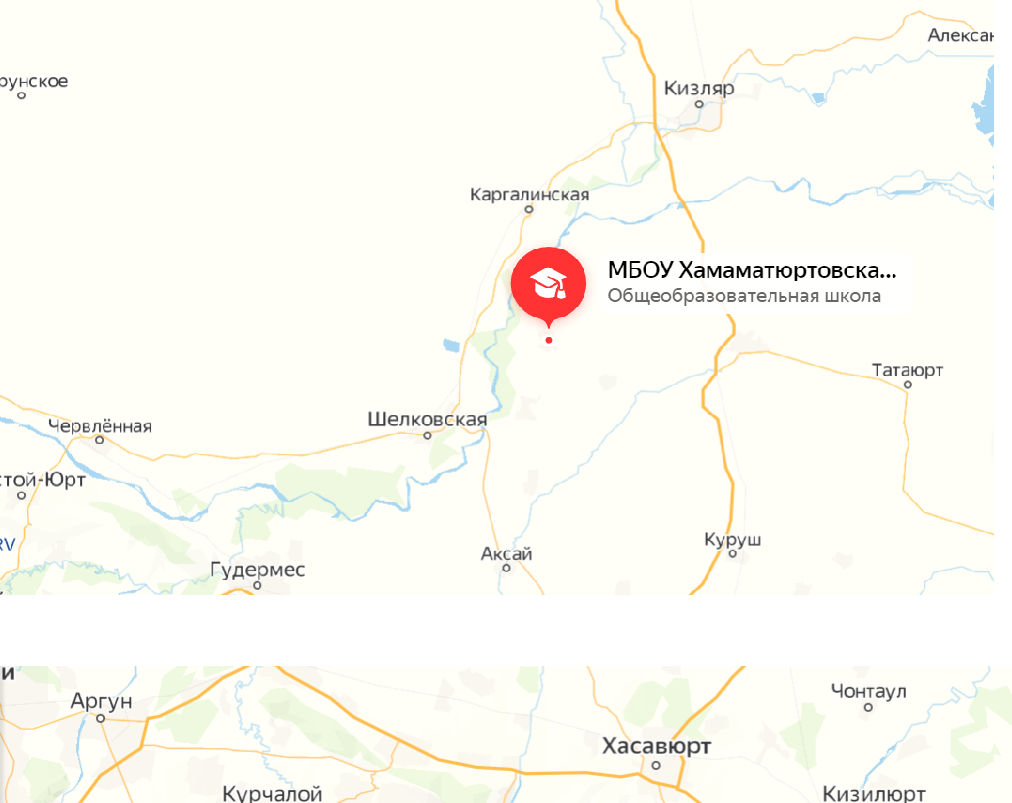 368064, Республика Дагестан, Бабаюртовский р-н, с Хамаматюрт, ул Абдуллаева Б., д. 1